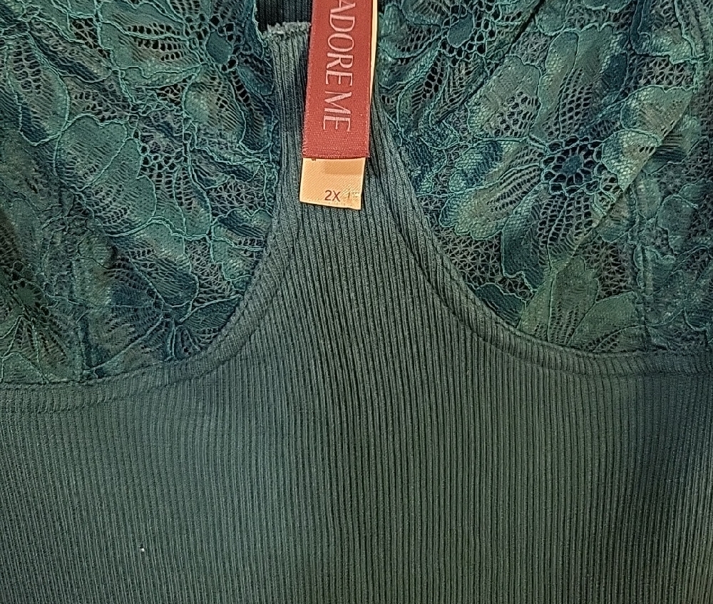 Adore Me Teal Lace Chemise - Picture 3 of 3